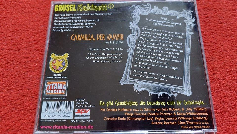 Gruselkabinett CD 1 Carmilla,der Vampir / Hörspiel / Titania in Braunschweig
