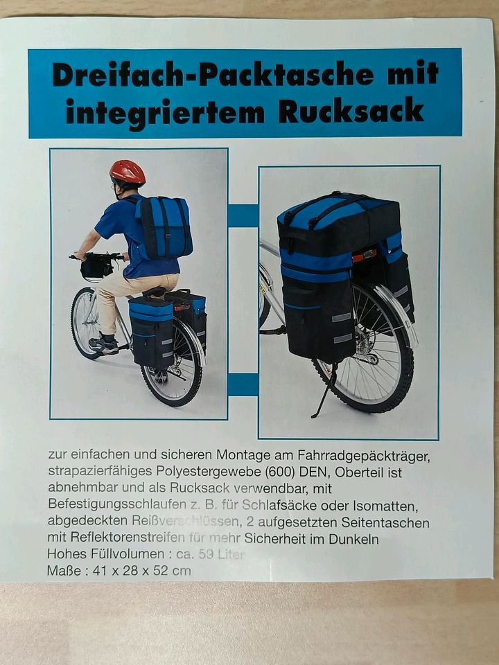 2x Fahrradtasche 3-teilig für Gepäckträger in Falkensee