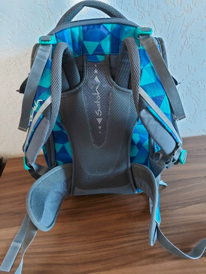 Satch Schulrucksack Emoji Grau/blau in Leipzig