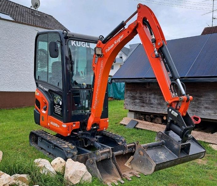 Minibagger Kubota 1.9t KX-019-4 zu vermieten / Bagger mieten in Waldstetten