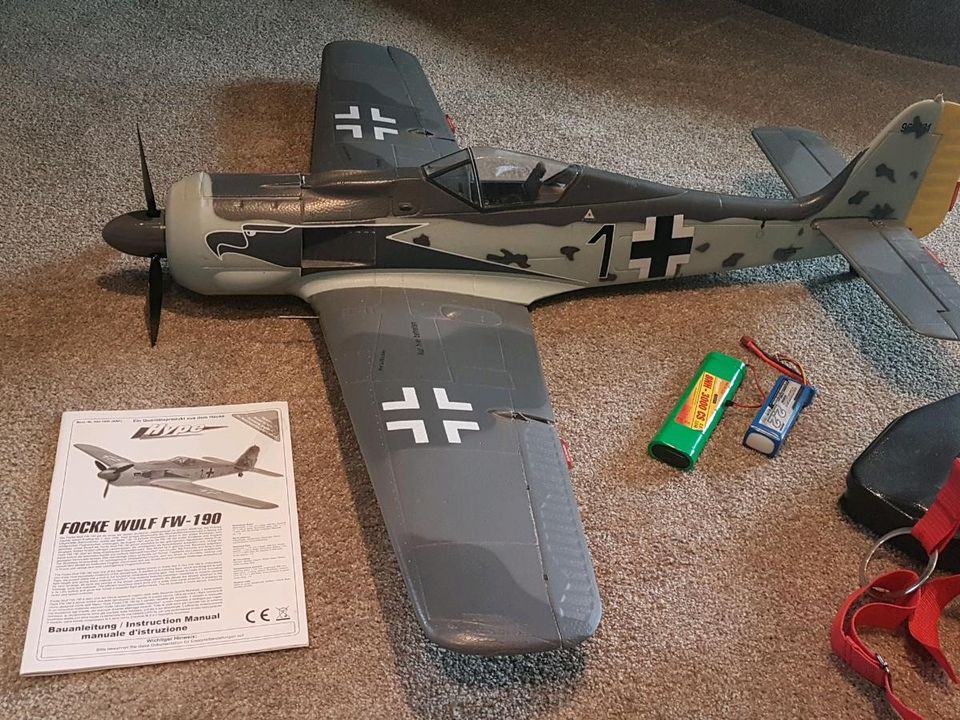 RC Flugzeug Hype FW-190 XXL + Graupner Fernsteuerung u. Zbh in Medebach