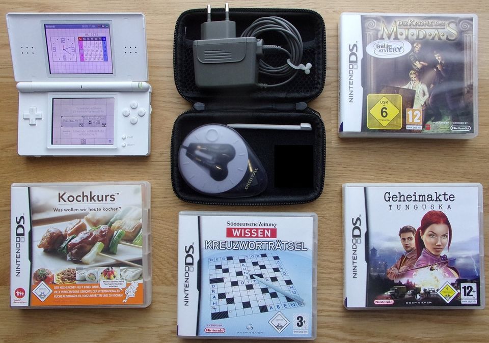 Konvolut - Nintendo DS NDS Lite Konsole weiss, 4 Spiele in Böblingen