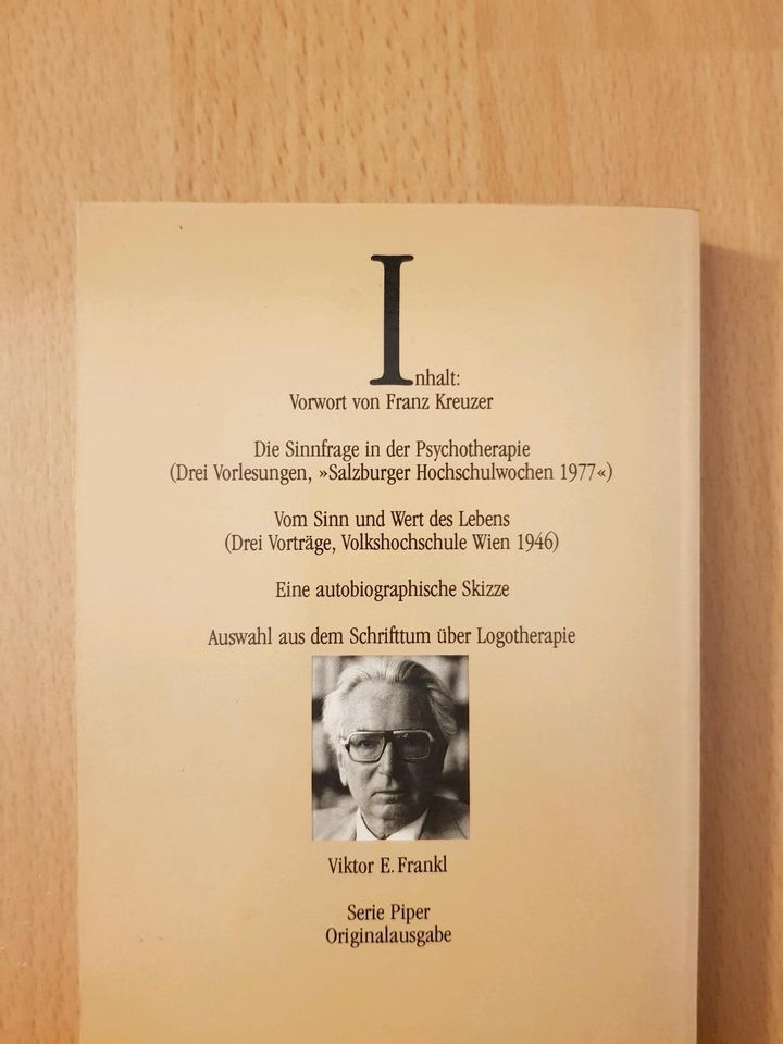 Viktor E. Frankl Die Sinnfrage in der Psychotherapie Buch Bücher in Frankfurt am Main