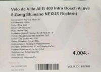 Velo de Ville AEB 400 Intra Bosch Aktive RH 42 Düsseldorf - Pempelfort Vorschau