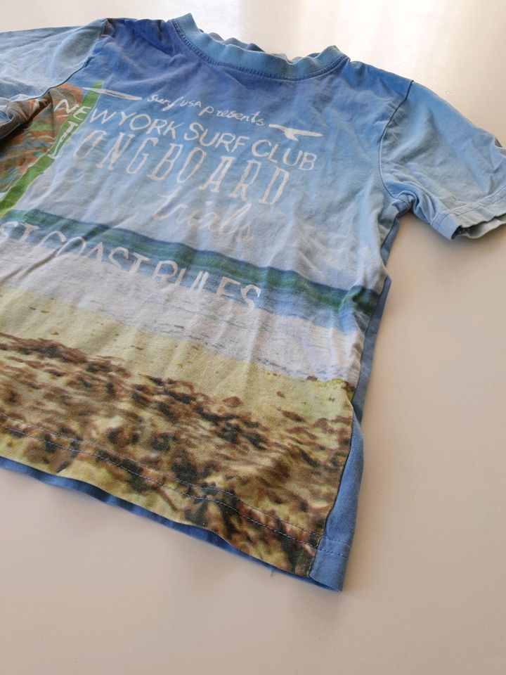 T-Shirt, Topolino, Gr. 110 hellblau, Surf-Motiv in Krefeld