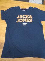 T-Shirt Jack & Jones dunkelblau mit Print in orange, Gr. 164 Hessen - Künzell Vorschau