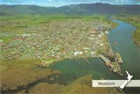 Postkarte Westport° mit Hafen und Schiffen in Neuseeland Panorama Nordrhein-Westfalen - Kamen Vorschau