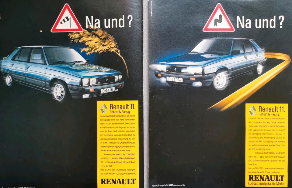 Renault 9 Renault 11 Reklame Berichte TSE TXE Turbo Avenue Diesel in Hanau