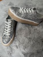 Espadrilles Sneaker low mit Glitzer Silber Hessen - Vellmar Vorschau