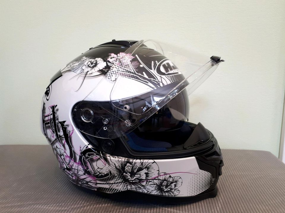 Integralhelm, Motorradhelm HJC XS 53-54, pink, Glitzer, Neuwertig in Kalbe (Milde)