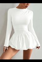 Kleid weiß (Silvester/Feiertage/casual) mit süßem Pumprock. Hessen - Neu-Anspach Vorschau