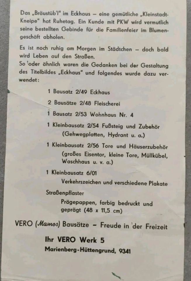 Vero, Mamos, kibri, Faller, Pola, Vollmer H0 Bauanleitungen in Hüttenberg