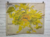 Vintage Karte Schul-Plakat Poster Paris Frankreich 50er 60er Berlin - Neukölln Vorschau