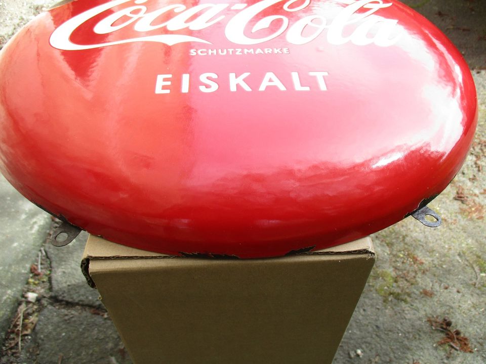 Coca Cola,Emailleschild,50er,Original,Cola Button in Weiden (Oberpfalz)