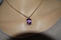 Amethyst Anhänger mit vier Brillanten in 585er Gelbgold Nordrhein-Westfalen - Herne Vorschau