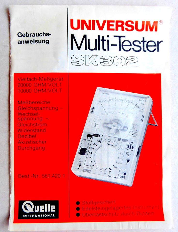 Universum Analog Multimeter Multi-Tester SK302: Retro! Kult! in Dornstadt