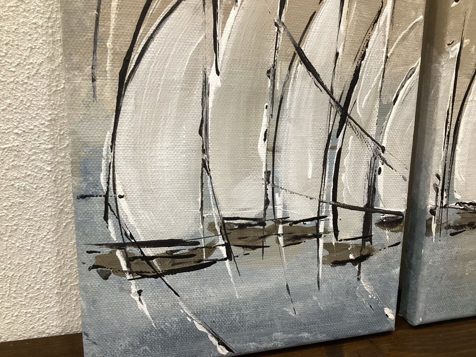 Acrylbild, Segelboote, 2er Set, Unikat/ Original in Bocholt