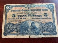 Kolonie Deutsch Ostafrika  5 Rupien Banknote 1905 Baden-Württemberg - Bad Mergentheim Vorschau
