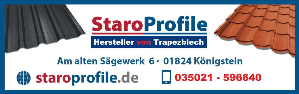 Kingas Pfannenbleche Profilbleche Dachdecker Dachtrapezprof Trape in Königstein / Sächsische Schweiz