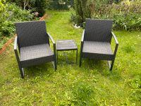 3 teilige Gartengarnitur 2 breite Stühle + kleiner Beistelltisch Bayern - Vaterstetten Vorschau