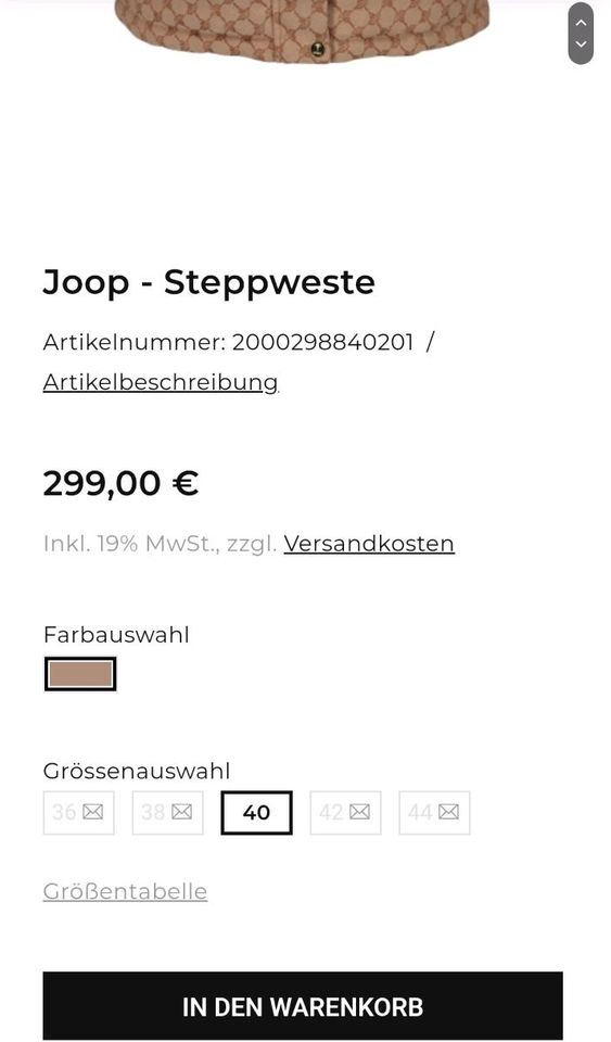 Joop Weste beige JOOP! SALE <3 in Hamburg