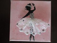 3 D Ballerina schwarz - weiß - silber - auf Keilrahmen 15 x15 Ilmenau - Gehren Vorschau