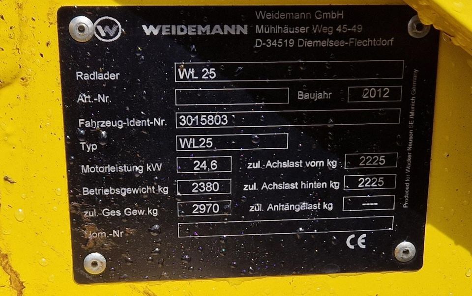 WEIDEMANN Hoftrac WL 25 in Gudensberg