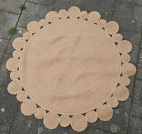 Handmade Jute Teppich Boho Juteteppich  Rund mit Umrandung 117 cm Nordrhein-Westfalen - Kamp-Lintfort Vorschau