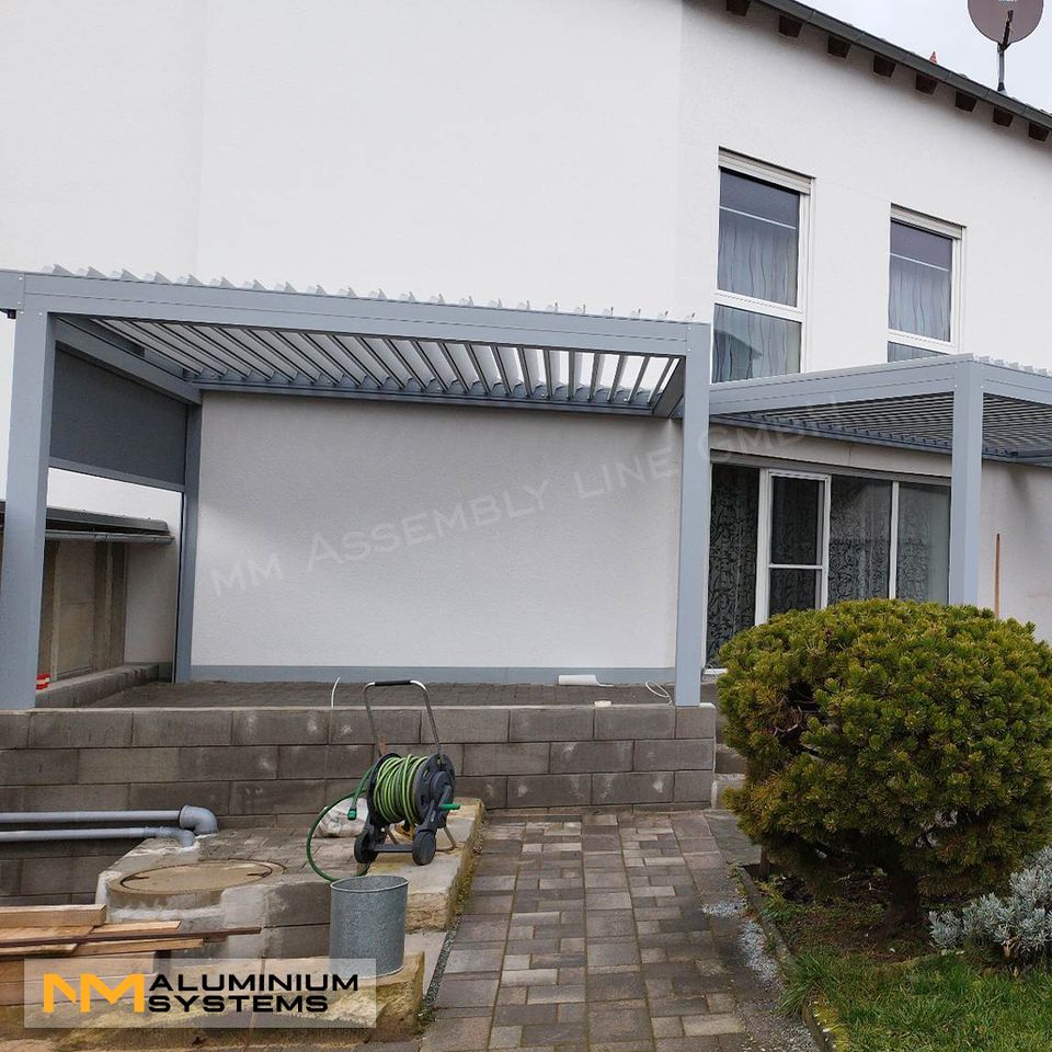 Lamellendach Pavillon Pergola Gartenpavillon Terasse 4 m x 2,5 m in Nauheim