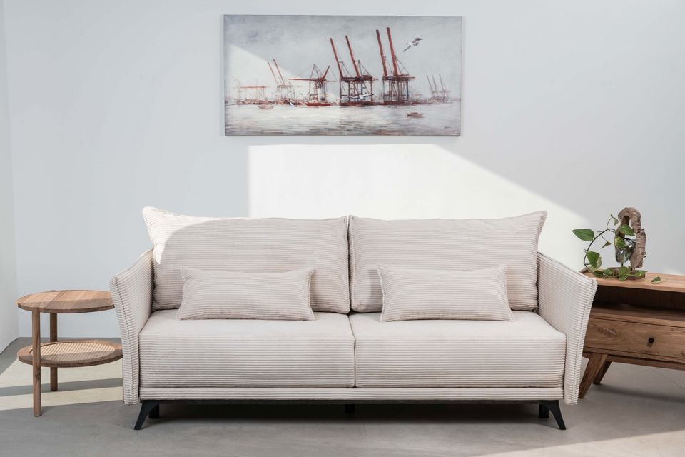 Ecksofa „Ahoi“ 300cm | Cord beige | Couch in Hamburg