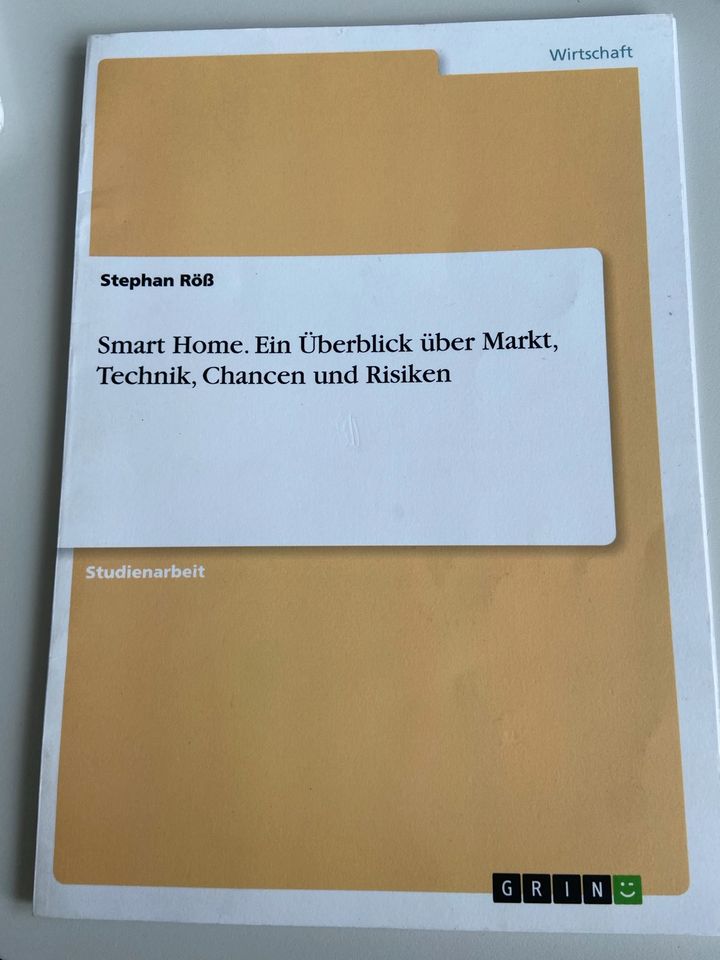 Smart Home Röß BWL Überblick über Markt ISBN 978-3-668-42268-1 in Darmstadt