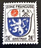 Briefmarke Landeswappen Saarbrücken 1946 (Franz.Zone) Thüringen - Bischofroda Vorschau