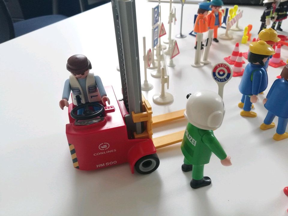 PLAYMOBIL Straße Technik Gabelstapler Verkehr Polizei Feuerwehr in Spenge