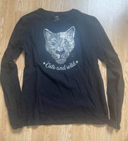 WE Longshirt in schwarz mit Glitzertigerkopf Nordrhein-Westfalen - Kerken Vorschau