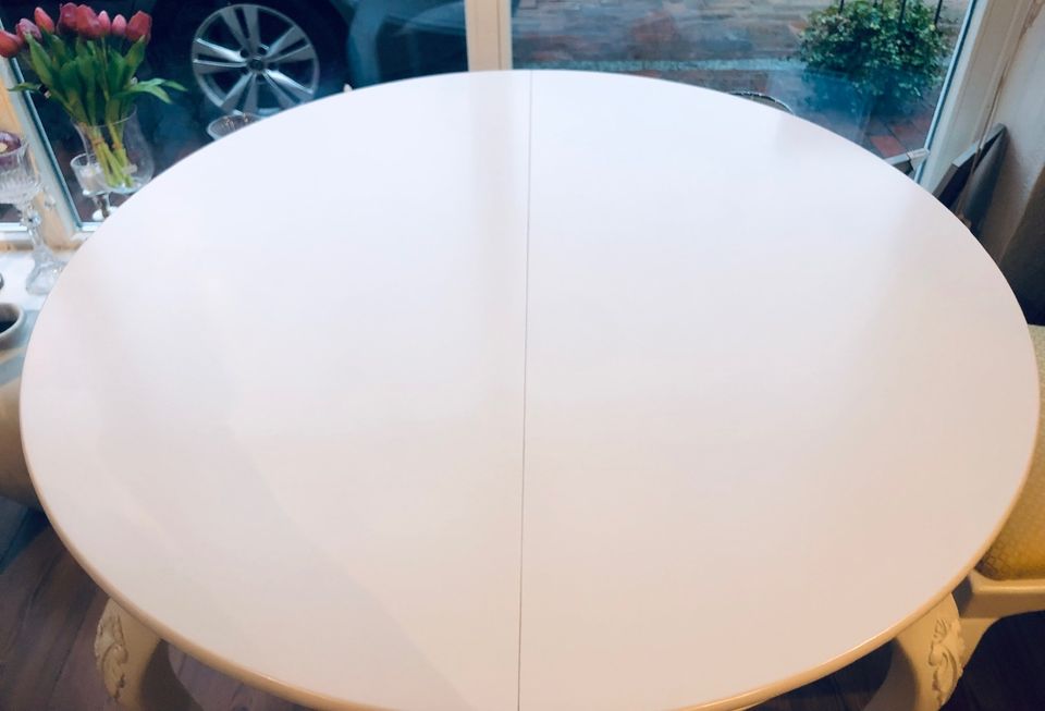 Weiß rund ESSTISCH  110cm ausziehbar auf 160cm oval Landhausstil in Bremen