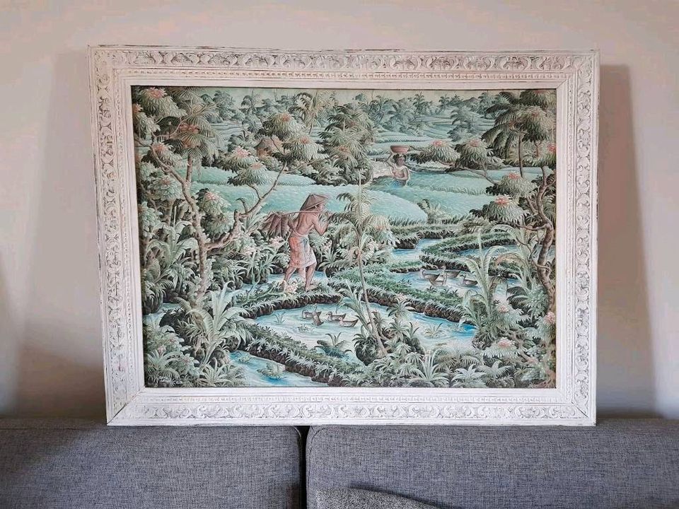 Vintage Original Balinesische Malerei Kunst Gemälde Barong Rangda in München