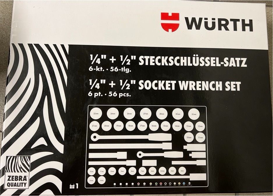 Würth Zebra Steckschlüssel Satz  Ratschenkasten Knarrenkasten in Bergisch Gladbach