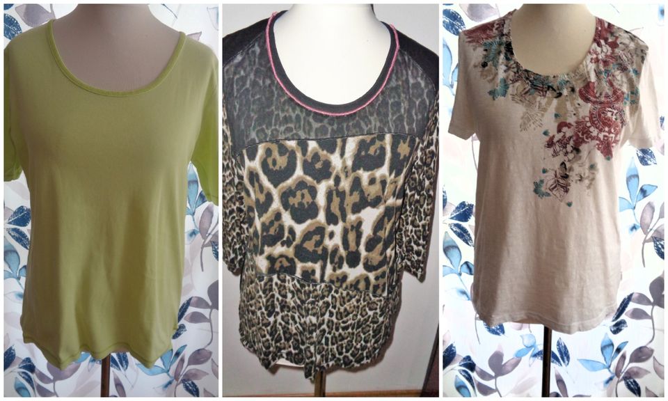 Gerry Weber 44 braun Stretch Leo Shirt + Cecil XL Basic T-Shirts in Mühlhausen i.d. Oberpfalz