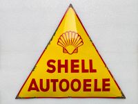 ‼️ EMAILSCHILD Shell Autooele Benzin Emailleschild um 1930 Saarland - Schiffweiler Vorschau