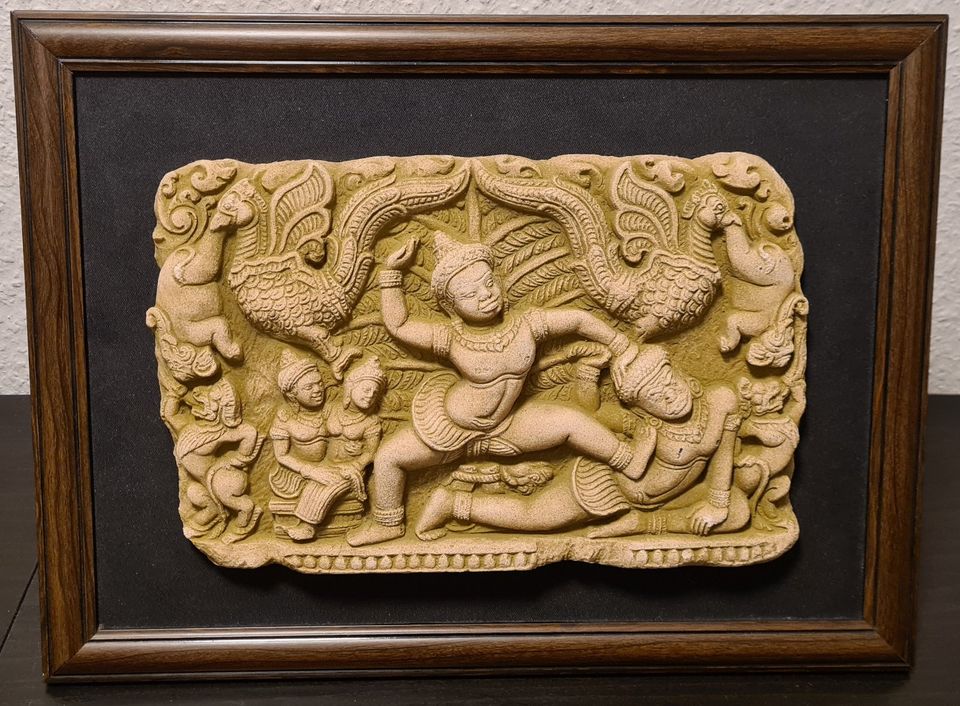 ASIEN ASIATISCHES STEINBILD WANDBILD SANDSTEIN RELIEF in Mülheim (Ruhr)