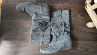 Graue Stiefel mit Fransen flach Wildleder Optik Größe 36 Bayern - Herzogenaurach Vorschau