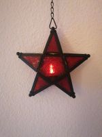 Stern Glas Licht Laterne rot Buntglas Pentagramm hexen Saarland - St. Ingbert Vorschau