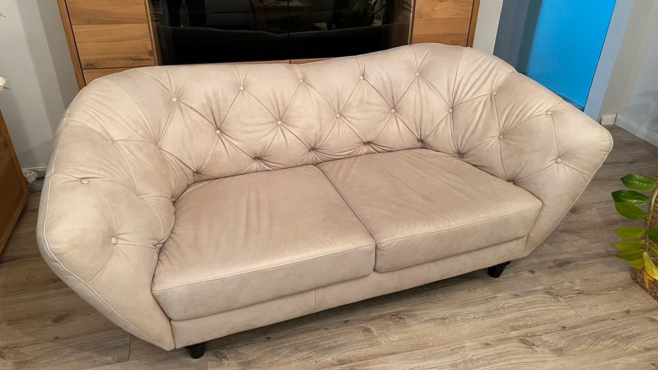 Sofa echtes Nappaleder 2 Sitzer in Gardelegen  