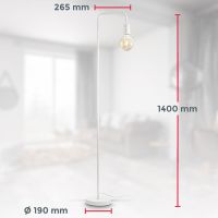 B.K.Licht Stehleuchte Retro Weiß 140cm max. 10W E27 Nordrhein-Westfalen - Detmold Vorschau