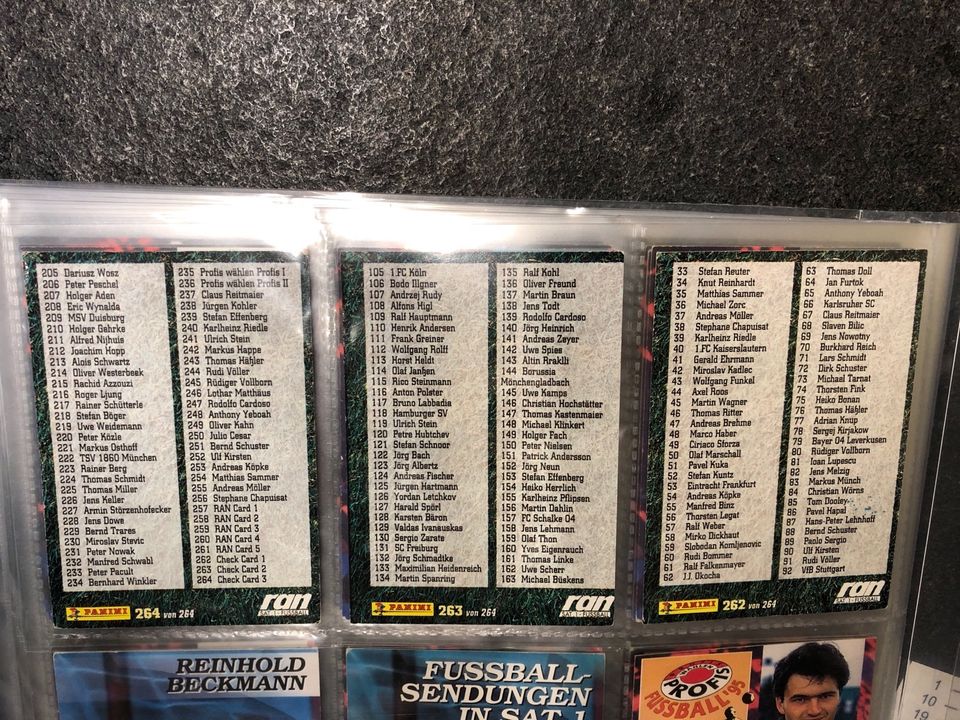 Panini Fußball Bundesliga 94/95 Sammelkarten RAN Trading Cards in Bestensee