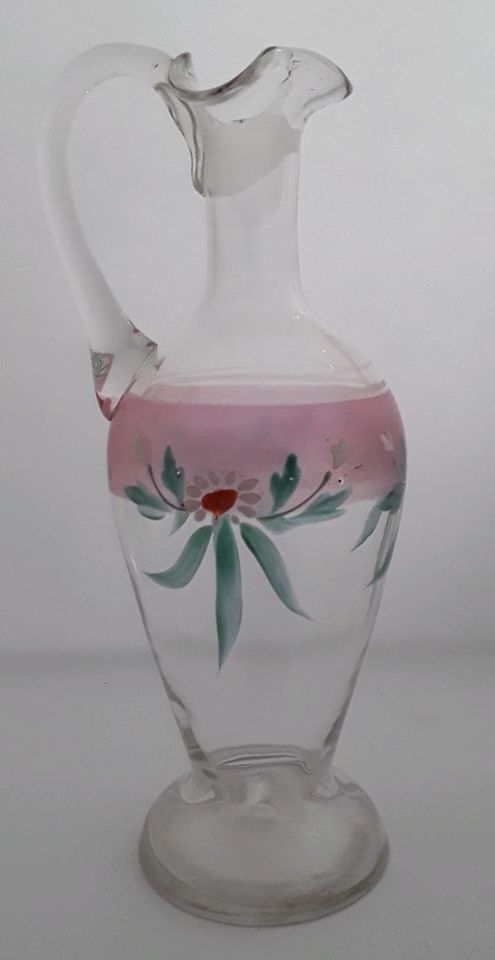 Jugendstil Glas Karaffe Likör Öl Essig florales Design 23 cm Höhe in Dortmund