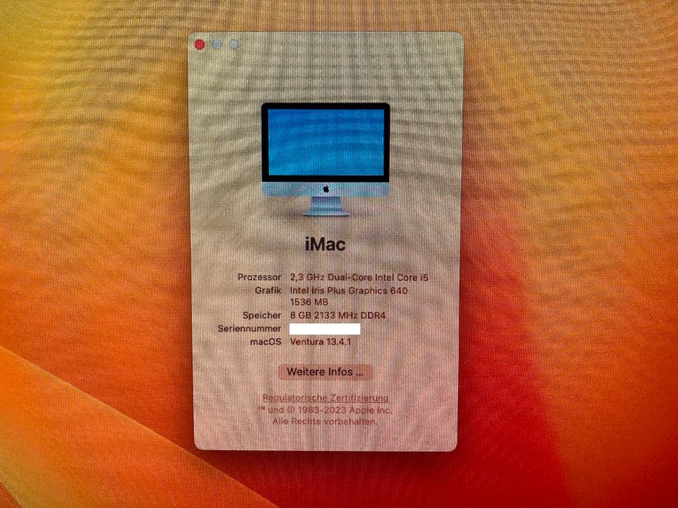 Apple iMac 21,5 Zoll MMQA2D/A  A1418 (Juni, 2017) in Rheda-Wiedenbrück