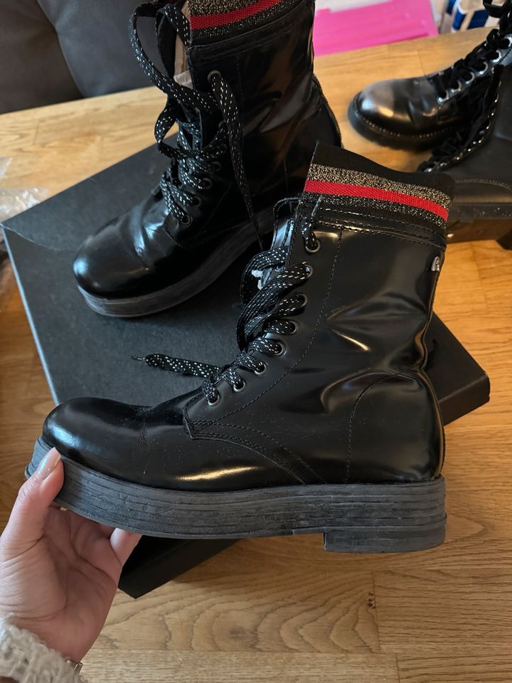 Replay Boots 40 Calvin Klein Leder Café Noir metallic Schuhe ❣️ in Hagen