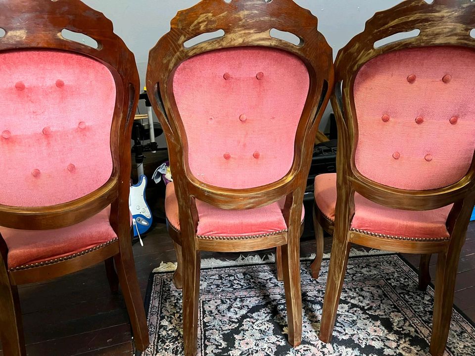 Esstisch mit 5 Stühlen Biedermeier nussbaumfarbig vintage antik in Duisburg