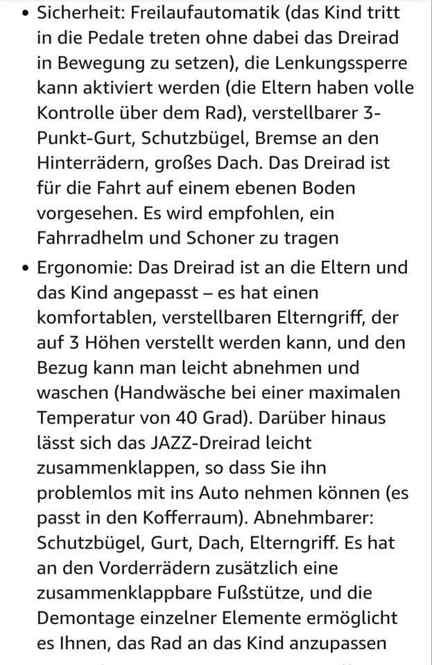 Kinderkraft Dreirad "jazz" UNBENUTZT in Ingolstadt